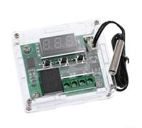 Controlador de temperatura digital programable con sensor impermeable, salida de relé de 20 A CC 12 V, rango de temperatura ajustable de -50 °C a 110 °C