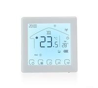 Controlador de temperatura inteligente WiFi para tapetes eléctricos de calefacción de suelo - Termostato inalámbrico digital con pantalla LCD, horario semanal - Panel de 86 x 86 mm (GA-WHITE)