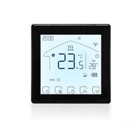 Controlador de temperatura inteligente WiFi para tapetes eléctricos de calefacción de suelo - Termostato inalámbrico digital con pantalla LCD horario semanal - Panel de 86 x 86 mm (GC-negro)