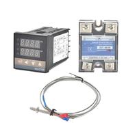 Controlador de temperatura PID Digital REX-C100, termostato 40DA SSR, relé K/J, tornillo M6, 1M, sonda termopar, juego de disipador de calor RKC, 1 Uds.(Set 2 K)