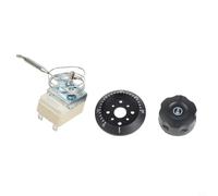 Controlador de temperatura rotativo 250V 16A | Termostato ajustable 30-110°C y 50-300°C para horno eléctrico | Caldera| Calentador de agua | Equipo industrial | Cable de 70cm (50-300℃)