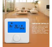 Controlador de Temperatura, termostato de calefacción Termostato Digital con Pantalla Grande Pantalla LCD Colgante de Pared para Control de Temperatura Ambiente (Blanco)