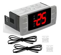 Controlador de temperatura XR02CX-4AAFBL mejorado de 32 bits, sustituye a Dixell XR02CX para refrigeradores/congeladores comerciales de 110-125V 50-60Hz, termostato digital programable, protección de