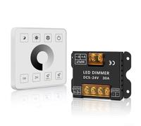 Controlador de tira LED con panel táctil RF, regulador de alta potencia de 30 A para iluminación RGB, 27 modos dinámicos, función de memoria, CC 5 V-24 V, fácil instalación (monocromo)