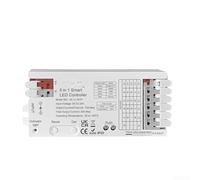 Controlador de tira LED de 3.0 y 2.4G, 5 pulgadas, RGBW/RGB/CCT/regulador, salida máxima de 20 A, CC 12 V-24 V, puertos de conexión rápida para un hogar flexible