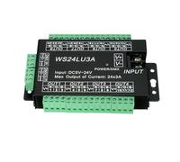 Controlador de tira luz LED ánodo común voltaje constante, decodificador DMX512, WS24LU3A, 24 canales, 8 grupos, DC5-24 V
