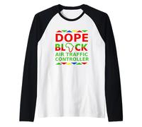 Controlador de tráfico aéreo Negro Dope Orgullo Profesional Orgulloso Negro Camiseta Manga Raglan