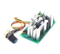 Controlador de velocidad de motor PWM de 20 A de 10 V-60 V CC, ajuste de velocidad lineal con perilla de potenciómetro, frecuencia de 25 kHz, 1200 W, potencia continua, velocidad de flujo ajustable M