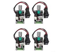 Controlador de velocidad del motor CC 6-28V 3A, módulo de control con botón de interruptor hacia adelante y atrás (paquete de 4)