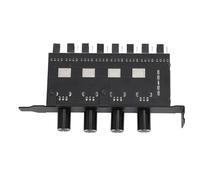 Controlador de Velocidad del Ventilador de Refrigeración, Concentrador de Ventilador de 8 Canales con 4 Perillas de Ajuste y Fuente de Alimentación SATA de 4 Pines y 3 Pines para