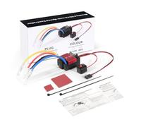 Controlador de velocidad electrónico cepillado 60A/360A (ESC) para /10 RC coches y barcos - 2-3S LiPo/6-9 celdas NiMH, 5.35V/3A BEC, programación de tapas, compacto (rojo)