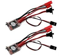Controlador de velocidad electrónico cepillado ESC de 30 A con freno para bricolaje mini tanque de oruga de coche o barco (2 piezas)