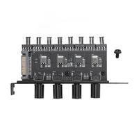 Controlador de velocidad para ventiladores de refrigeración de PC, concentrador de ventiladores de 8 canales con control manual mediante 4 perillas, controlador de ventiladores PWM