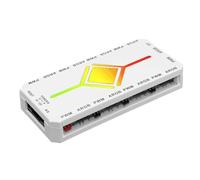 Controlador De Ventilador ARGB Hub 5 V 3 Pin Y PWM 4 Pin - Adaptador De Rama De Sincronización De Placa Base | Instalación Magnética Fuente de Alimentación | Compatible Con Aura/M
