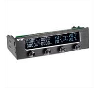Controlador de ventilador de 4 canales para CPU de PC multifunción, ajustador de control de velocidad, panel frontal de enfriamiento de LCD