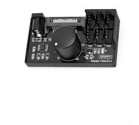 Controlador de ventilador de 4 pines para PC, concentrador de refrigeración de 60 W con control de velocidad ajustable, soporta 6 ventiladores, 12 V alimentado a través de entrada SATA o CC (1 A)