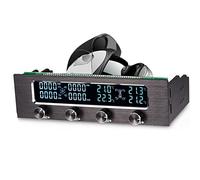 Controlador de Ventilador de Computadora de 4 Ventiladores, STW 6041 Sensor de Temperatura de CPU de 4 Canales Controlador de Ventilador de Enfriamiento de PC Panel Frontal Fecha Hora Temperatura Pant