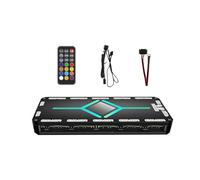 Controlador de ventilador de computadora de 5 V y 3 pines con 12 ARGB y 10 conectores, control remoto, fácil instalación