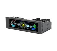Controlador De Ventilador De Enfriamiento LCD con Pantalla Táctil De Cristal Líquido, Monitor De Temperatura De Computadora, Pantalla De RPM Y Alarma De Sobrecalentamiento/Falla del Ventilador (5 Ju