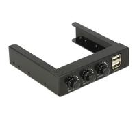 Controlador de ventilador DeLock 62714 3 canales USB 2.0 negro frontal PC