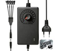 Controlador de Ventilador PWM 4 Pines, 12V, 3-12V, 24W, para 4 Ventiladores | Regulador de velocidad con mando giratorio, entrada AC 100-240V, uso plug and play para PC, bancos de pruebas y proyectos DIY