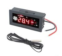 Controlador de ventilador PWM de 12 V de 4 cables de 3 A con pantalla digital para monitoreo de temperatura y RPM en sistemas de refrigeración con soporte de ventilador inverso (3P)