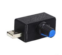 Controlador de ventilador USB, regulador de flujo de aire continuo, ajustador de voltaje CC, para refrigeración de laptop, ventilación de escritorio, perilla de ventilador variable, color negro