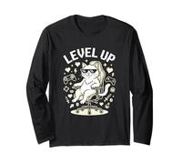 Controlador de Videojuegos Level Up Gamer Cat Retro Pixel Manga Larga