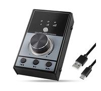 Controlador de volumen USB con función de reproducción/pausa/atrás/adelante, silencio con un solo clic para teléfono, PC, altavoz, ajuste de audio, 2 metros