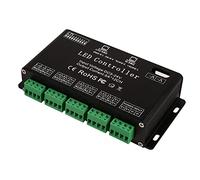 Controlador Decodificador LED RGBW DMX 512 de 12 Canales Módulo de 256 Niveles Grises, DC5V-24V Negro para Lámparas RGB, Protocolo de Entrada DMX512 Estándar Internacional