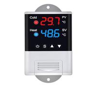 Controlador digital de temperatura de 110 V-230 VCA 10 A para incubadora de acuarios, rango de -40 °C a 99 °C con precisión de 0,1 °C, compatible con DTC-1110/DTC-1200/DTC-2210, sensor de dos cables