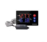 Controlador digital de temperatura y humedad termostato de doble salida higrostato con sensores de alta precisión | Amplio rango de -20 a 60 °C | 0-100% para HR | Montaje en panel integrado (HW453-12V