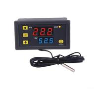 Controlador digital para mini termostato con control de calefacción y refrigeración, rango de -55 a 120 °C, precisión de 0.°C, plástico negro, 79 x 43 x 26 (DC 24V)