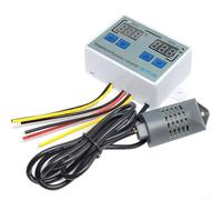 Controlador digital, XK-W1099 Pantalla inteligente para temperatura Humedad Control de doble propósito Termostato Sensor de higrostato (12V)