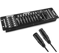 Controlador DMX, 192 DMX 512, controlador de luz DJ, consola con cable DMX, kit de consolas DMX para espectáculos de luz, fiestas, discotecas, pub, discotecas, discotecas, bares de DJ y cabezas