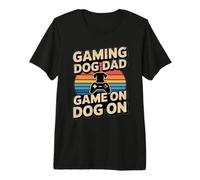 Controlador Gaming Dog Dad Game On Dog On Gamer Camiseta Premium