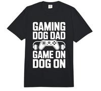 Controlador Gaming Dog Dad Game On Dog On Gamer Comfort Colors Adult Heavyweight T-Shirt