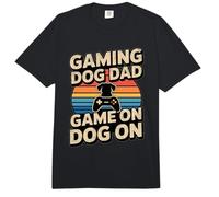 Controlador Gaming Dog Dad Game On Dog On Gamer Comfort Colors Adult Heavyweight T-Shirt