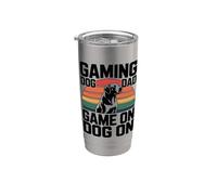 Controlador Gaming Dog Dad Game On Dog On Gamer Vaso térmico de acero inoxidable de doble pared
