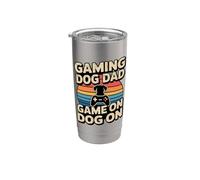 Controlador Gaming Dog Dad Game On Dog On Gamer Vaso térmico de acero inoxidable de doble pared