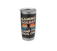 Controlador Gaming Dog Dad Game On Dog On Gamer Vaso térmico de acero inoxidable de doble pared