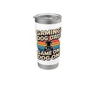 Controlador Gaming Dog Dad Game On Dog On Gamer Vaso térmico de acero inoxidable de doble pared