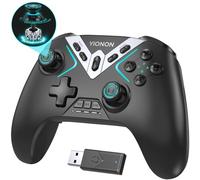 Controlador inalámbrico Bluetooth con efecto Hall Dual Hall para PC, Windows, iPhone, Android, Switch, Steam/TV (con adaptador USB y clip para teléfono)