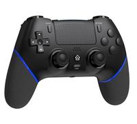 Controlador inalámbrico con palanca de mando Hall para PS4, Pro, altavoces integrados delgados/joysticks precisos/Turbo/programación avanzada de botones y batería recargable de 1000 mAh (negro azul)