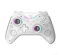 Controlador inalámbrico para PC, controlador de juegos con botones mecánicos, altamente sensible con retroalimentación táctil, rendimiento mejorado para PC móvil (CM619-blanco)