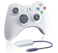 Controlador inalámbrico para Xbox 360, 2.4GHZ Gamepad Joystick Control remoto para Xbox 360 S Consola y PC Windows 7,8,10 (Blanco)