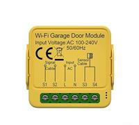 Controlador inteligente de puerta de garaje para redes WiFi compatible con Tuya para Alexa y para asistente doméstico con control remoto para programación de acceso y monitoreo de seguridad amarillo