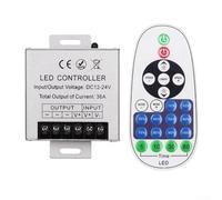 Controlador LED de aluminio monocromático con control remoto de 23 teclas para iluminación LED de 12 V a CC 24 V y soporte de carga máxima de 36 A