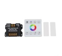 Controlador LED de panel táctil con control remoto inalámbrico para tiras LED RGB de 5 V 24 V CC, cuenta con anillo de atenuación de brillo y función de ahorro de memoria para iluminación