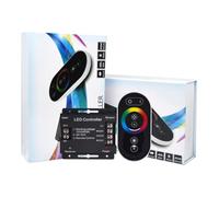 Controlador LED RGB de 6 teclas para tiras de luz CC de 12 V a 24 V, carcasa de hierro de 30 A con control remoto RF de 2.4 G y protección contra cortocircuitos